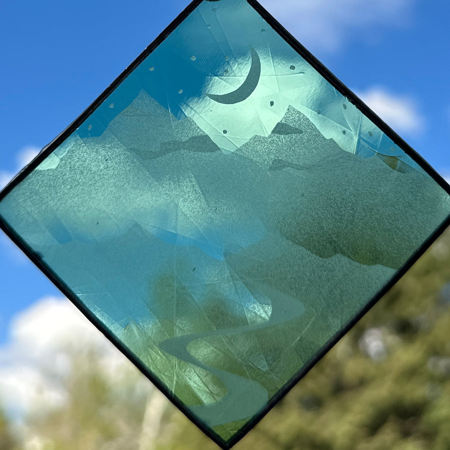Etched Glass Suncatcher - Landscape