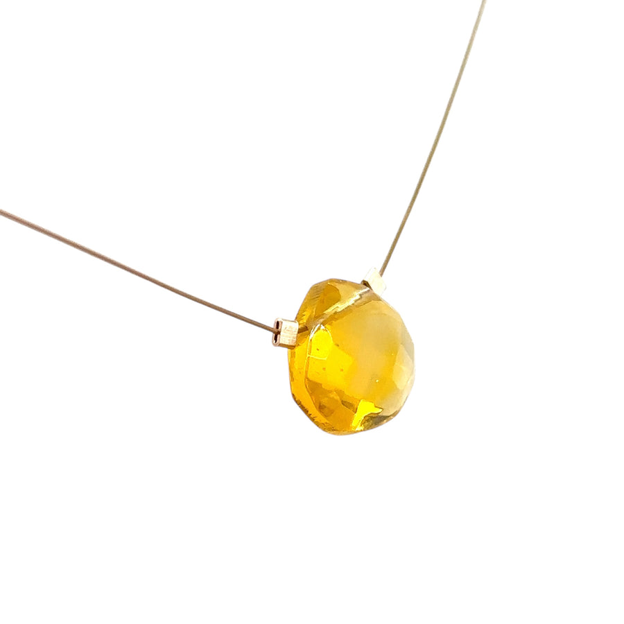 Czech Quartz Necklace - Lemon