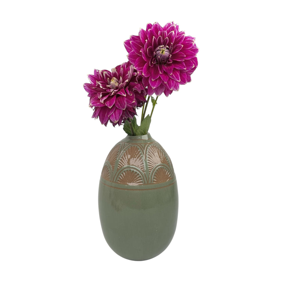 Large Vase - Teal - Geometric