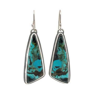 Earrings - Psilomelane Chrysocolla