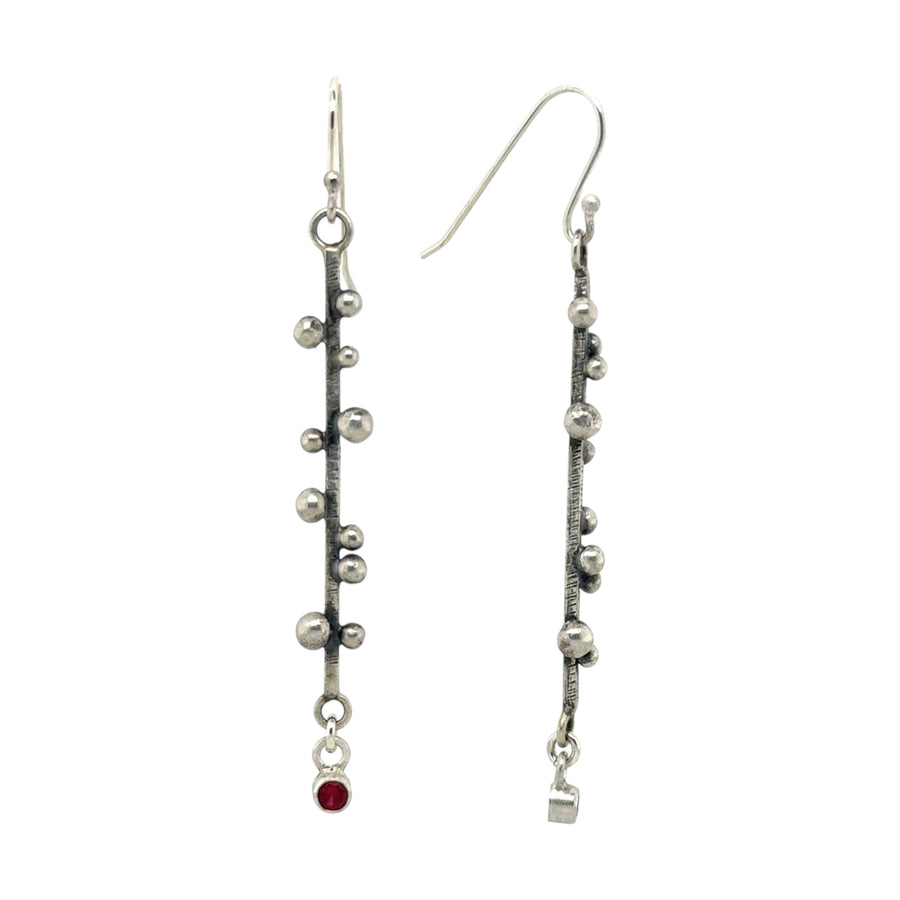 Earrings - Ruby with Stick