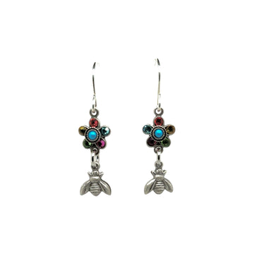 Earrings - Bee with Flower
