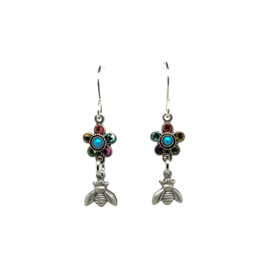 Earrings - Bee with Flower