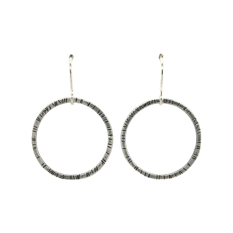 Earrings - Stamped Silver Circles