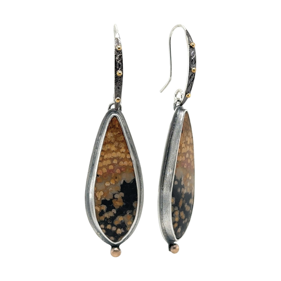 Earrings - Petrified Palm