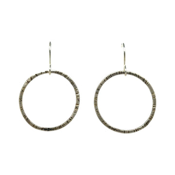 Earrings - Silver Stamped Circles