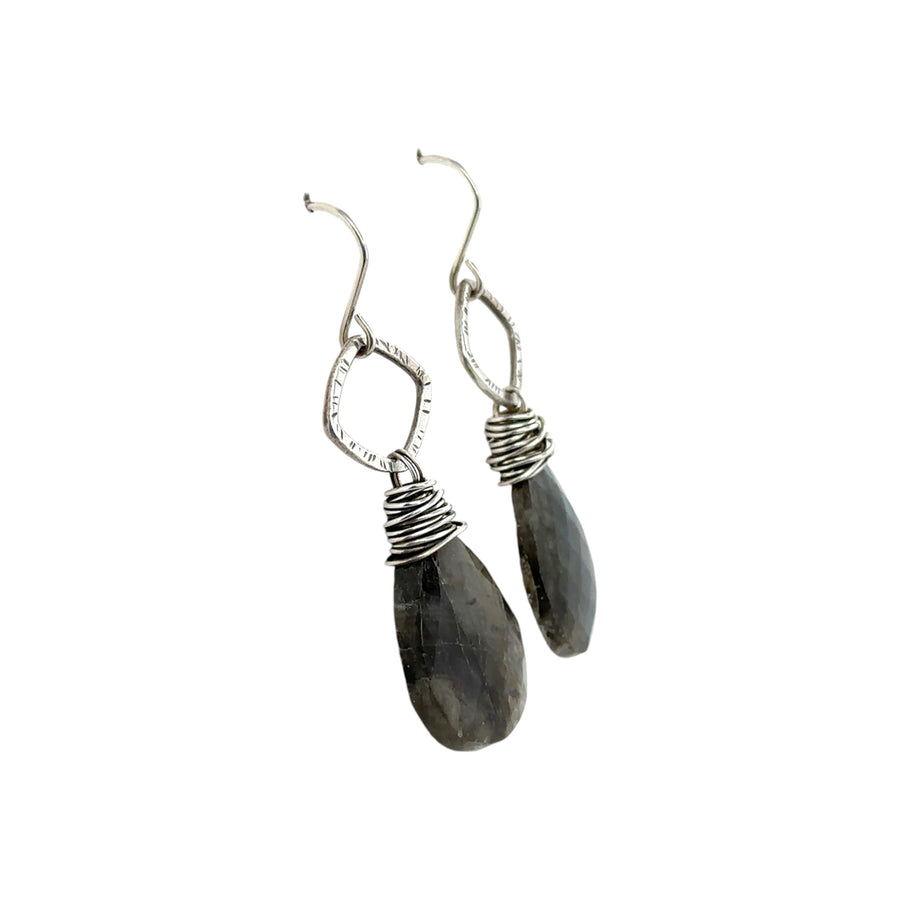 Earrings - Labradorite Teardrops