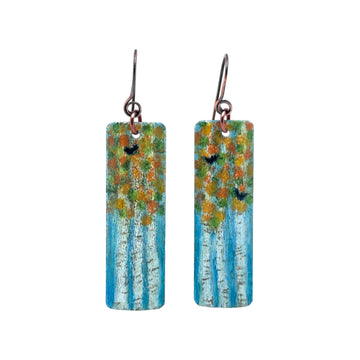 Earrings - Fall Aspen with Blackbirds