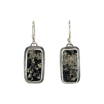 Earrings - Pyrite in Slate