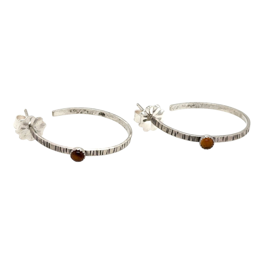 Earrings - Post Hoops with Citrine