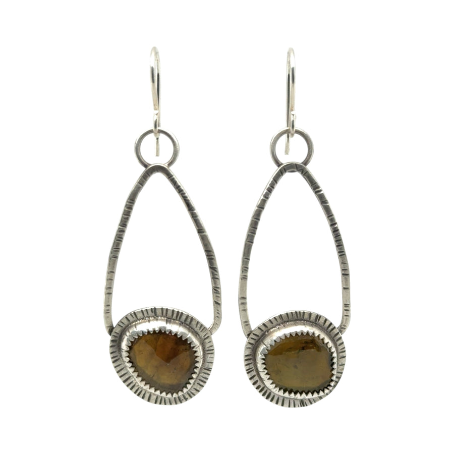 Earrings - Green/Brown Tourmaline