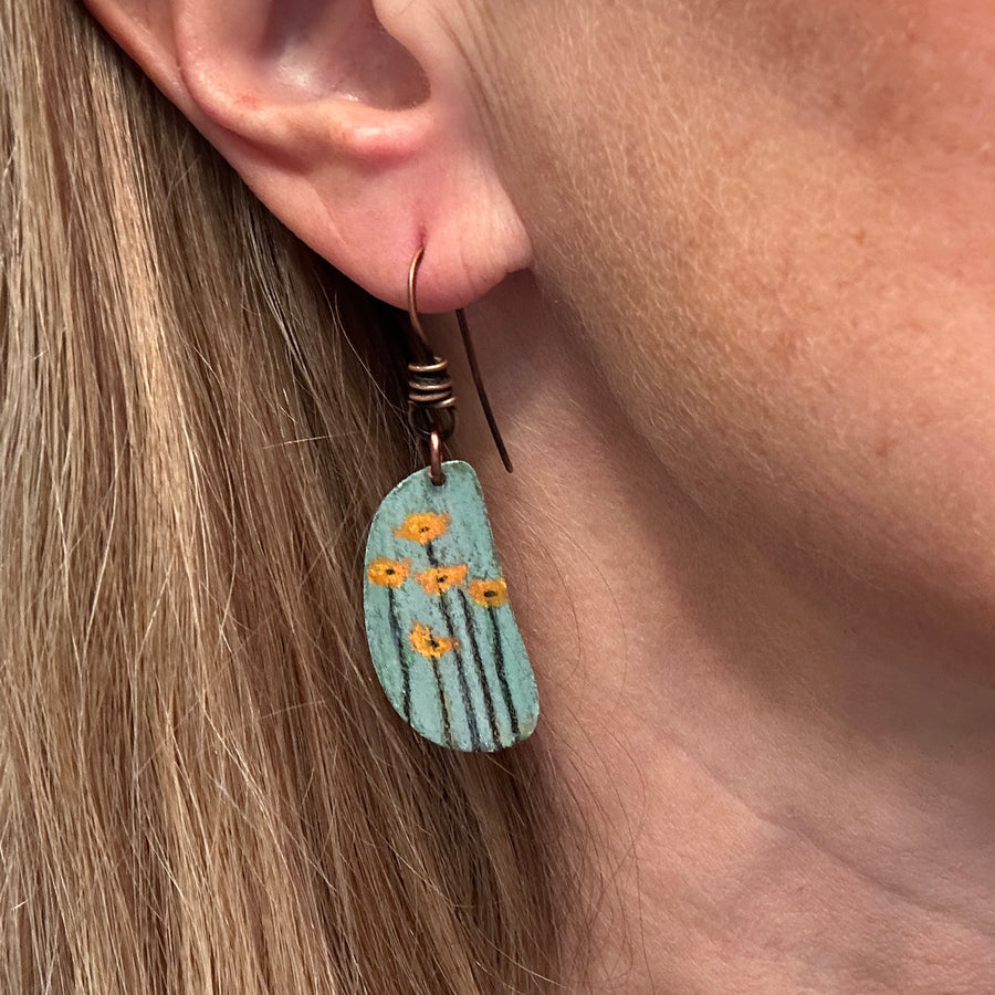 Earrings - Orange Poppy