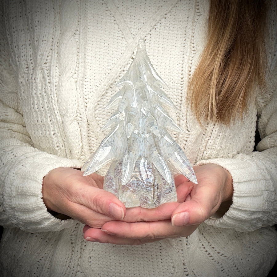 Small Glass Tree - White
