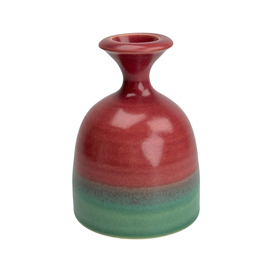 Bud Vase - Cranberry/Green