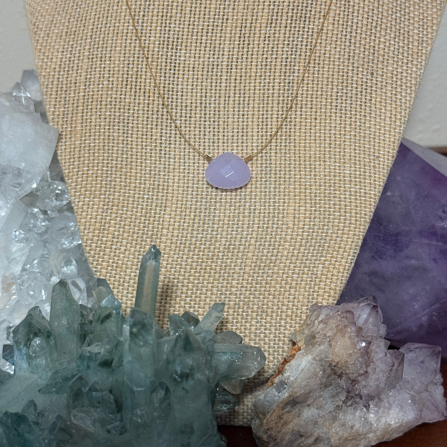 Czech Quartz Necklace - Lilac