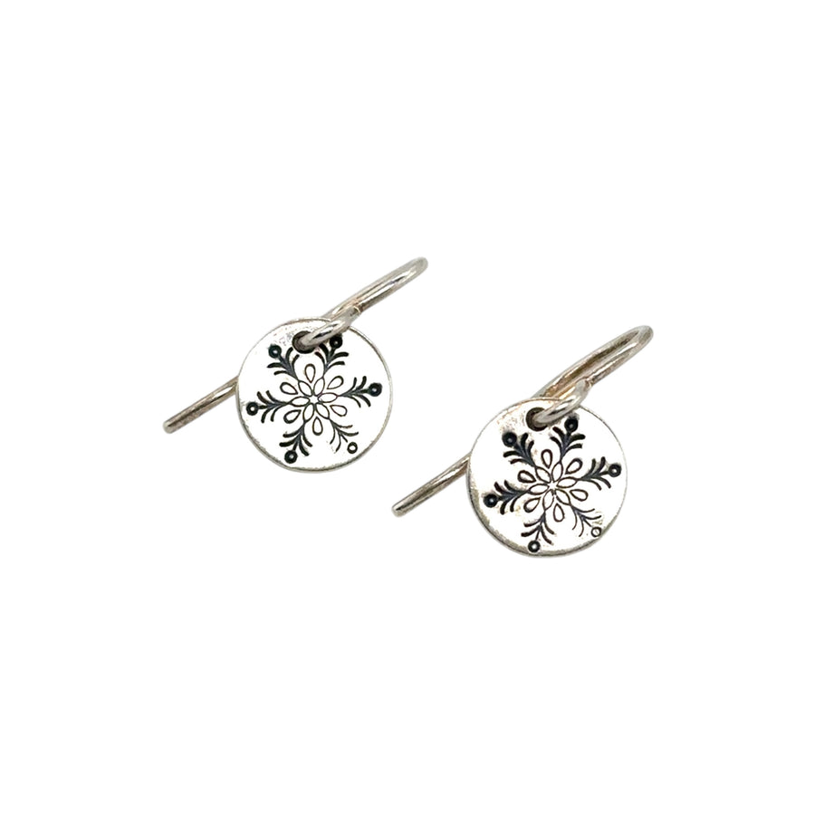 Earrings - Disks with Snowflakes