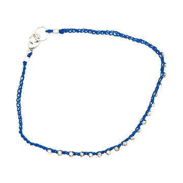 Bracelet - Hand Crocheted Gortex wtih Sterling Square Beads