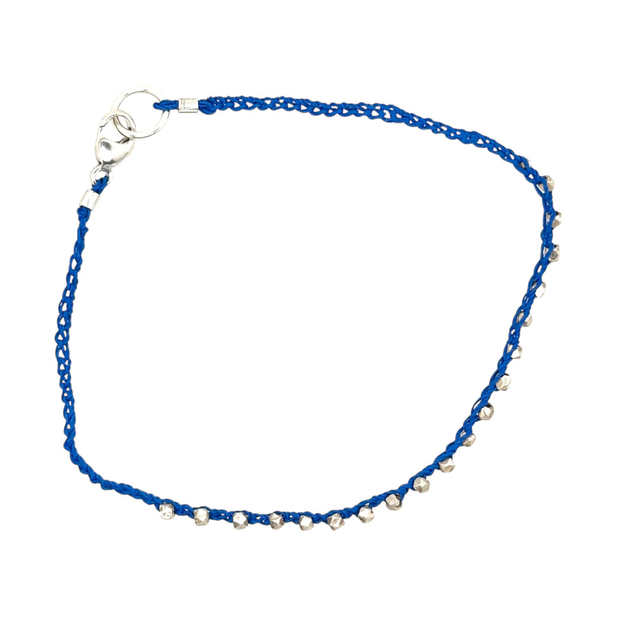 Bracelet - Hand Crocheted Gortex wtih Sterling Square Beads