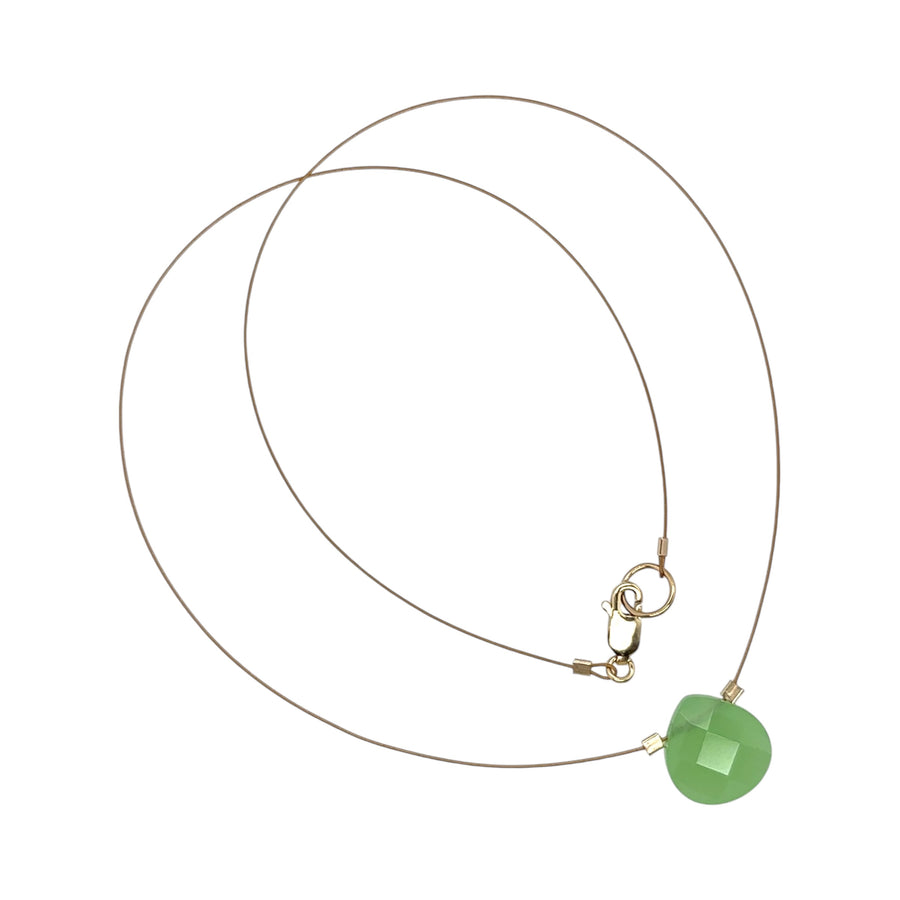 Czech Quartz Necklace - Cloudy Green