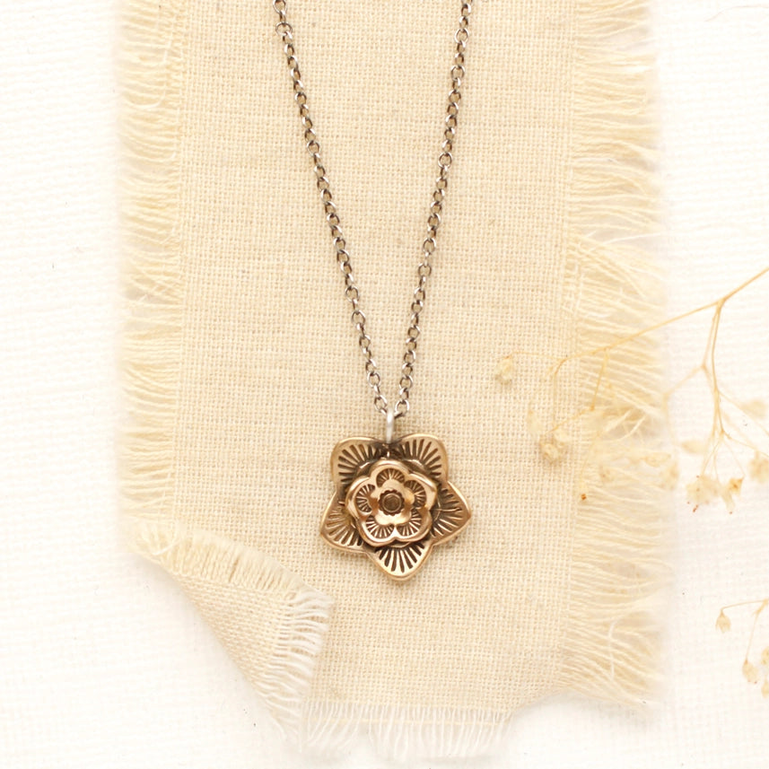 Cactus Flower - Necklace - Bronze