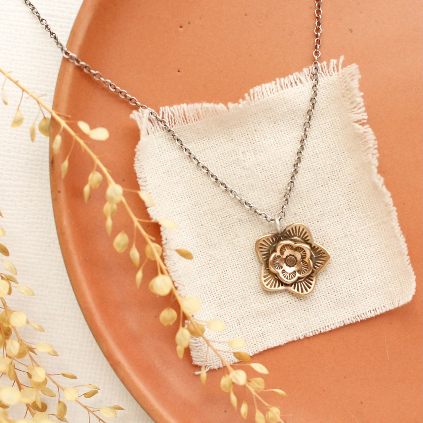 Cactus Flower - Necklace - Bronze