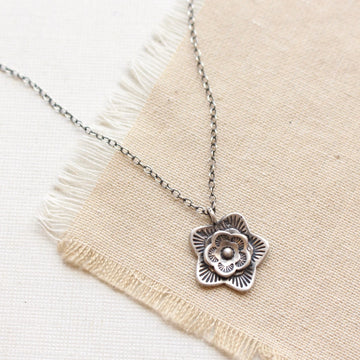 Cactus Flower - Necklace - Silver