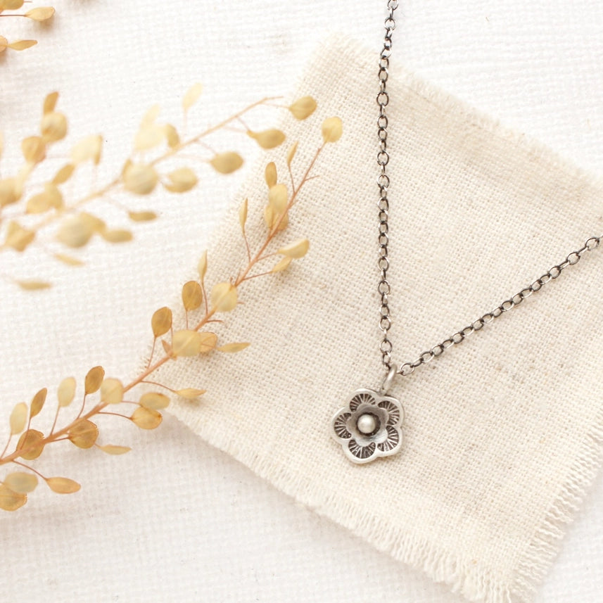 Cactus Flower - Mini - Necklace - Silver