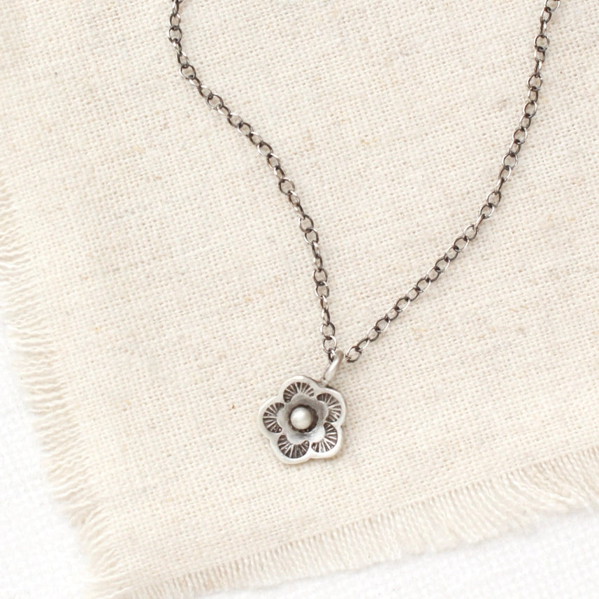Cactus Flower - Mini - Necklace - Silver