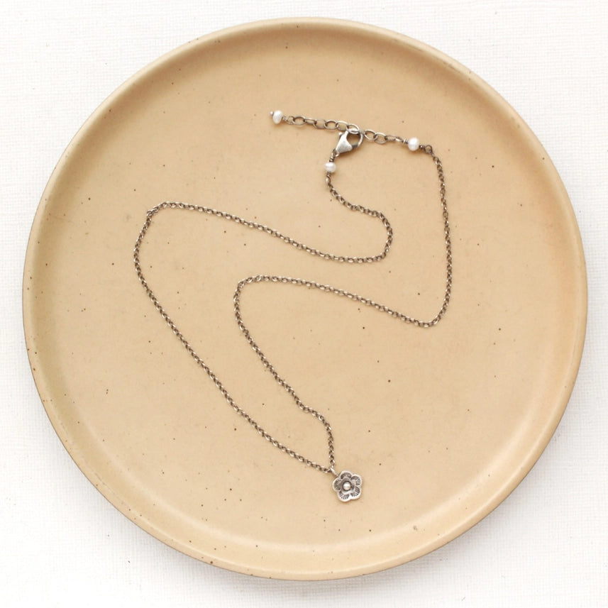 Cactus Flower - Mini - Necklace - Silver
