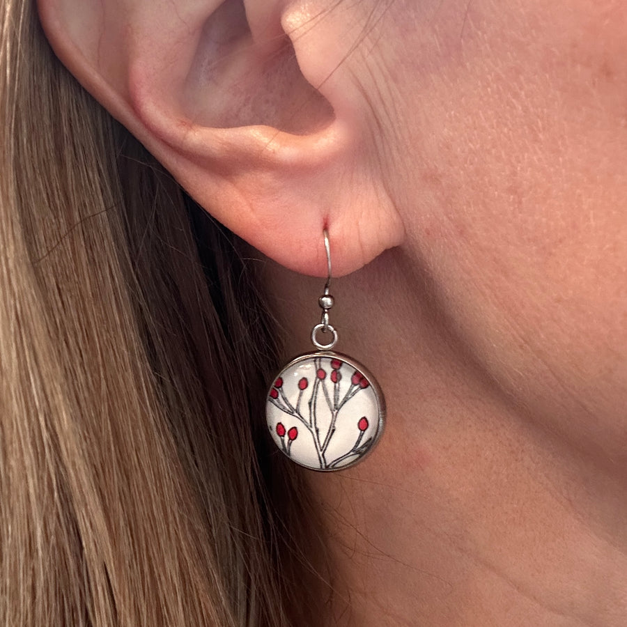 Earrings - Red Berries