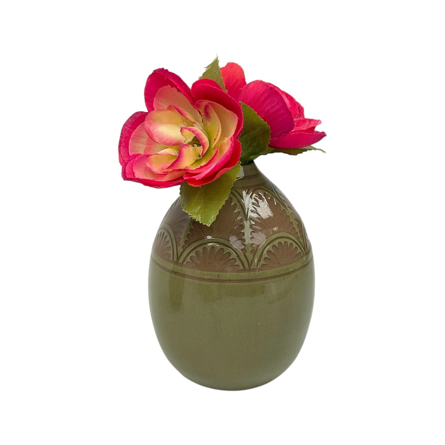 Medium Vase - Sage - Geometric