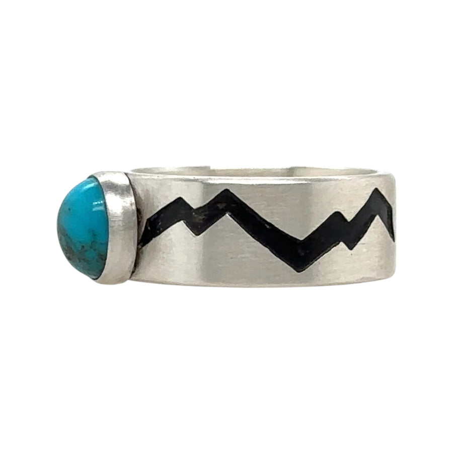 Mountains Ring with Turquoise #15s