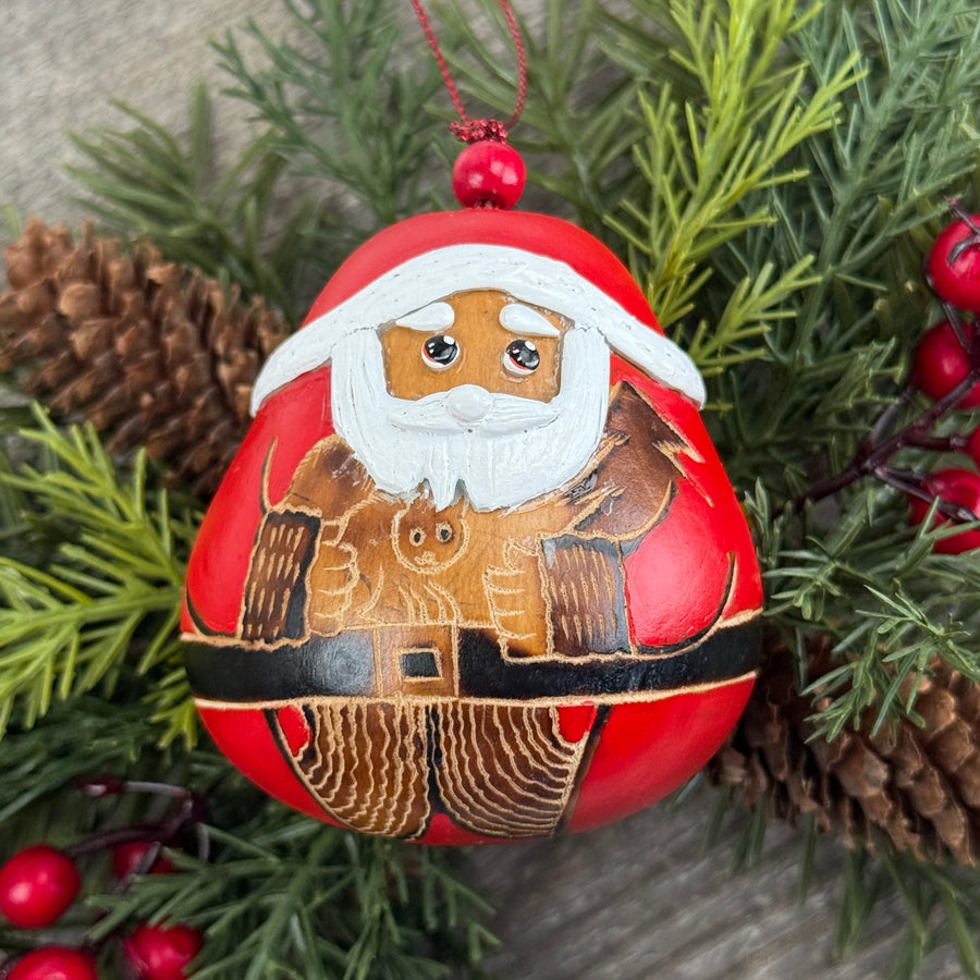 Gourd Ornament - Santa