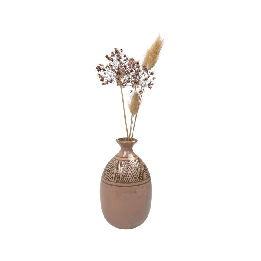 Medium Vase - Pink - Geometric