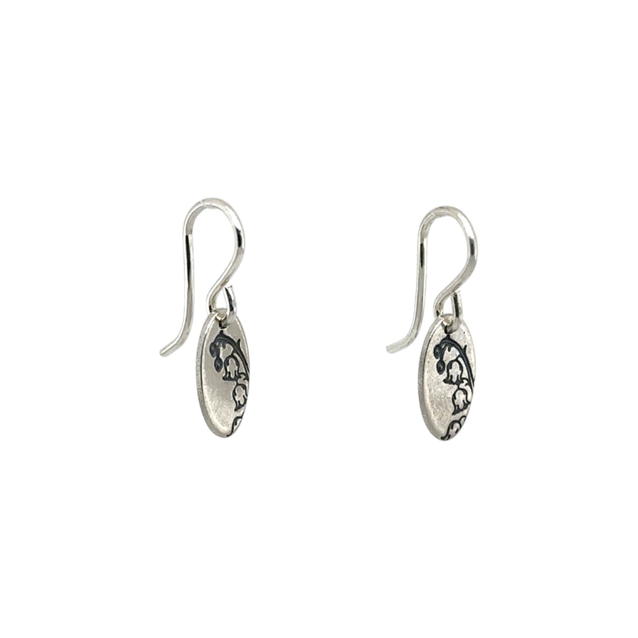 Earrings - Oval with Lily of the Valley