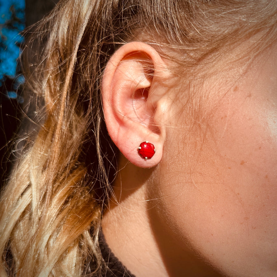 Red Nugget Earrings