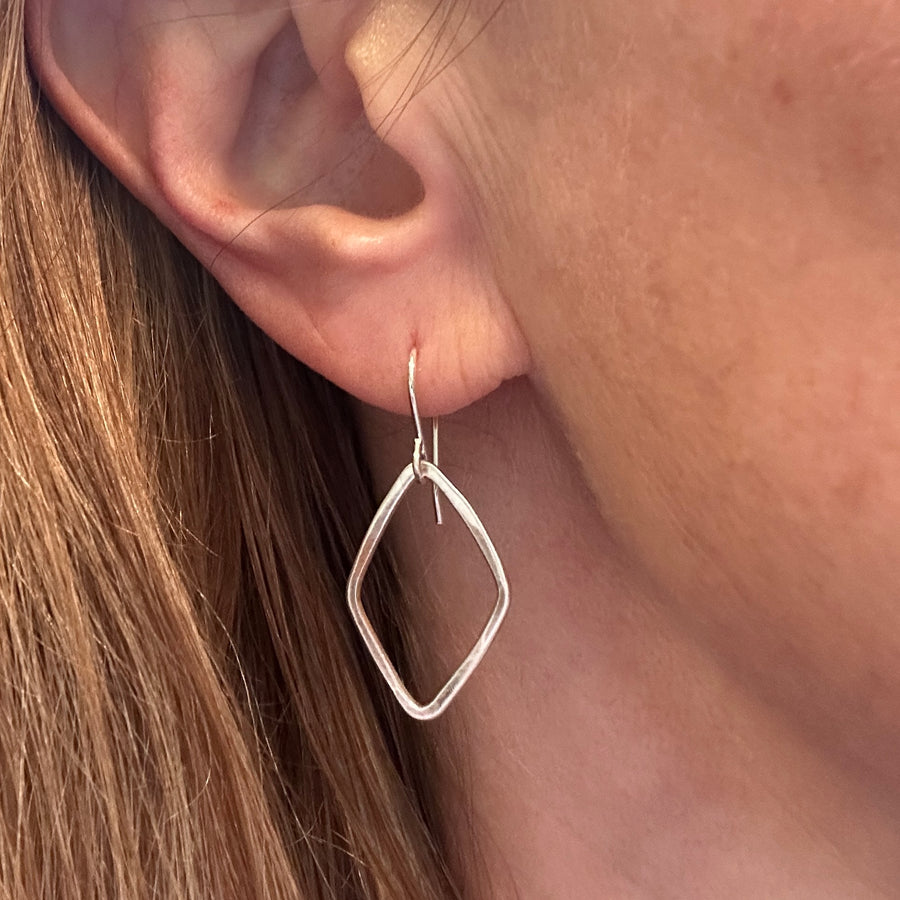 Earrings - Silver Diamonds