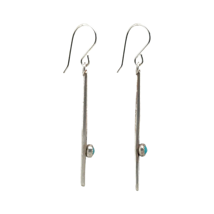 Earrings - Turquoise on Silver Twigs