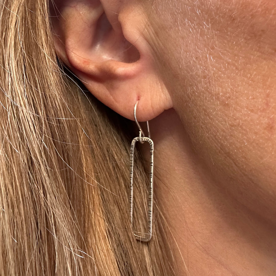 Earrings - Silver Rectangles