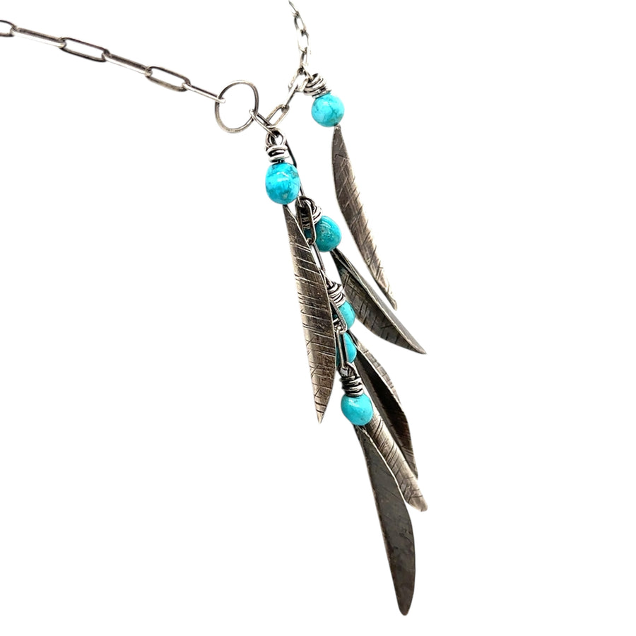 Necklace - Turquoise with Leaves