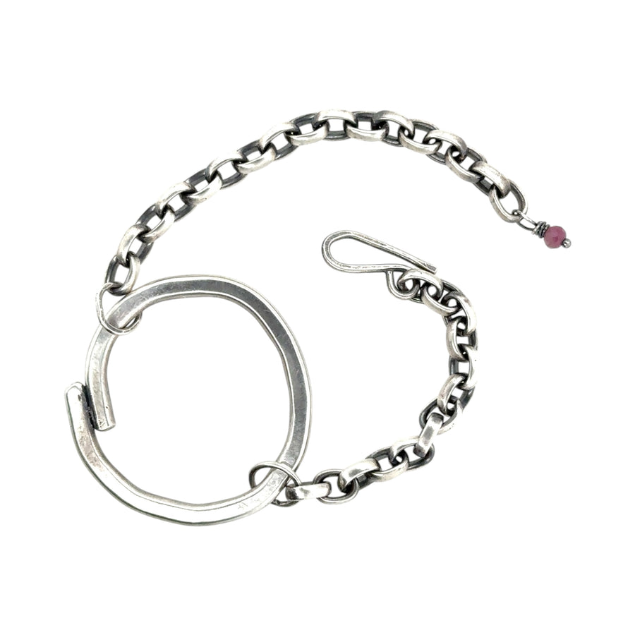 Bracelet - Heavy Chain with Overlap Circle