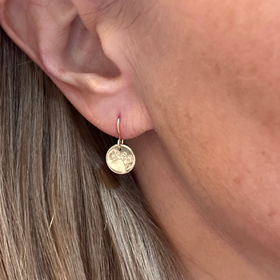 Earrings - Disk with Baby's Breath