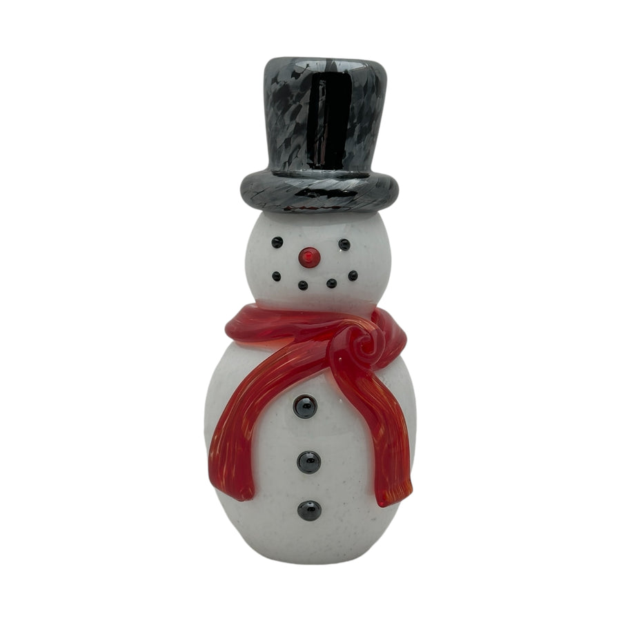 Snowman with Top Hat and Red Scarf