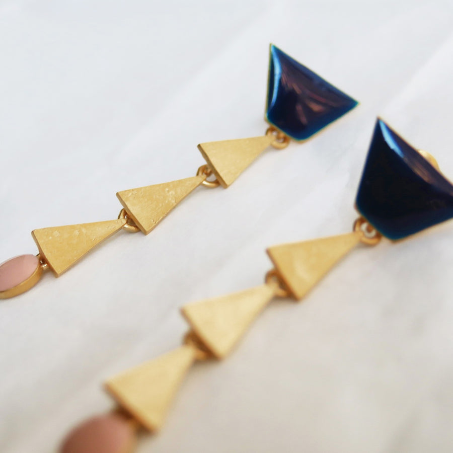 Somni - Earrings - Pink and Blue - Long