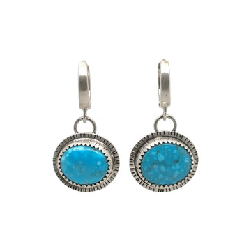 Earrings - Turquoise on Huggie Hoops