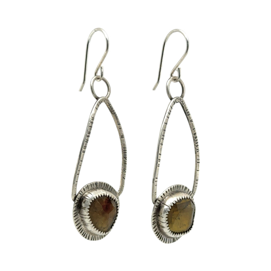 Earrings - Green/Brown Tourmaline