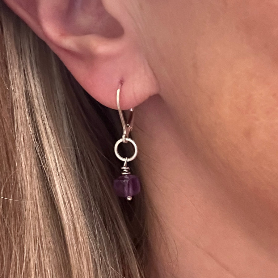 Earrings - Amethyst - Tiny