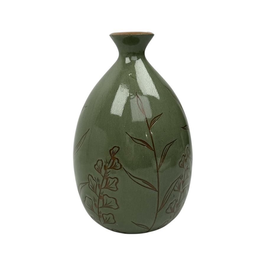 Medium Vase - Teal - Botanical
