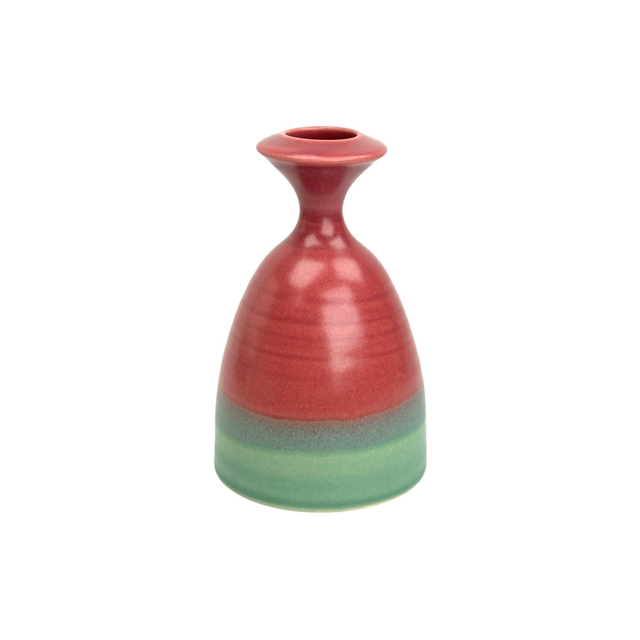 Bud Vase - Cranberry/Green