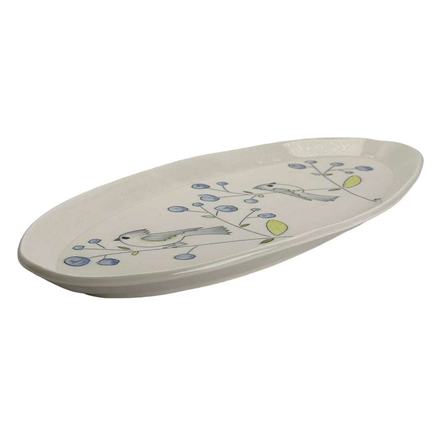 Birds and Blueberries - Oval Platter